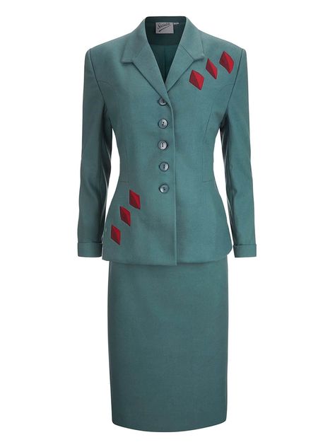 Teal Forties Skirt Suit 1940s Style Authentic Vintage Look Socialite majestic Skirt Suit in Pheasant Retro Womenswear - Etsy 1940s Suit, A Streetcar Named Desire, 1940s Style, Womens Suits, Suits And Jackets, 1940s Fashion, Beautiful Skirts, Viscose Fabric, Pheasant