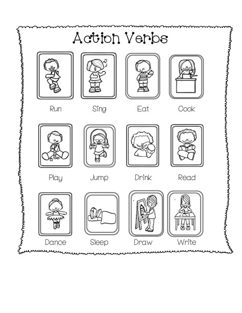 Action Verbs For Kindergarten, Verbs For Kindergarten Worksheets, Action Verb Activities, Verbs Worksheet For Kindergarten, Verbs Kindergarten, Action Verbs Activities, Action Verbs Worksheet, Verbs For Kids, Plural Words