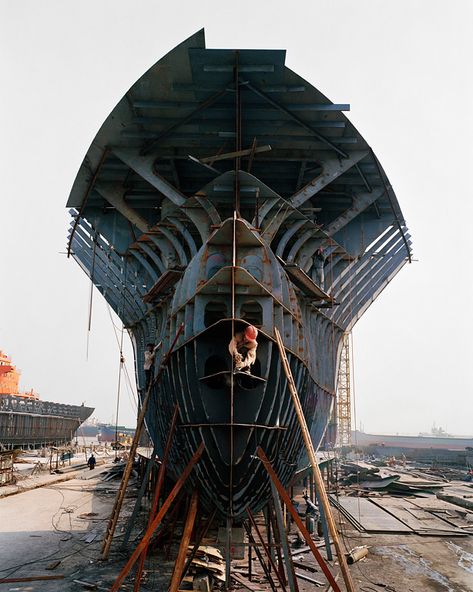 Ship Anatomy, Edward Burtynsky, Three Gorges Dam, Ship Breaking, Explore China, Container Ship, Ship Building, Web Gallery, Old Factory