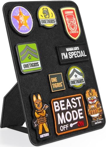 OneTigris Patch Board, Tactical Patches Display Panel Stand Holder Organizer with Loop Surface for Hook & Loop Patch, Morale Patch, Military Patch Collections(No Patches Included) - Black Cub Scout Patches, Morale Patch Military, Patch Display, Patches Display, Boy Scout Patches, Scout Patches, Patch Collection, Military Patches, Board Stand