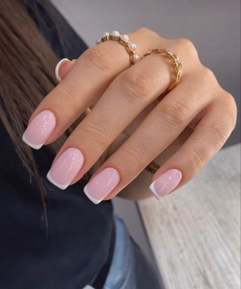 Neutral Nails Acrylic, Blush Pink Nails, Pink French Nails, Bridal Nails Designs, Beige Nails, Simple Gel Nails, Basic Nails, Casual Nails, French Acrylic Nails