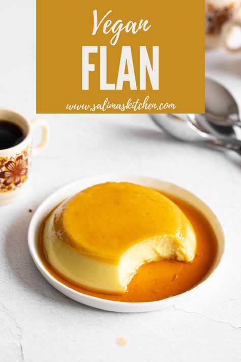 This vegan flan (also known as creme caramel) is a luscious and creamy plant based version of the popular Puerto Rican dessert I grew up with. #veganflan #vegancremecaramel #puertoricanflan #plantbasedflan Classic Flan Recipe, Traditional Flan Recipe, Puerto Rican Dessert, Puerto Rican Flan, Vegan Flan, Puerto Rican Style, Best Vegan Desserts, Vegan Substitutes, Plant Based Desserts