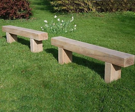 Sleeper Bench, Sleeper Furniture, Railway Sleepers Garden, Leopold Bench, Sleepers In Garden, Oak Sleepers, Railroad Ties, Garden Bench Diy, Planter Bench