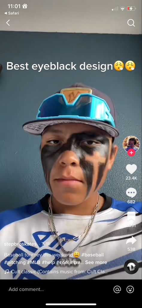 Fun Eye Black Softball, Eyeblack Designs Lacrosse, Cool Eye Black Designs For Baseball, Eyeblack Ideas For Baseball, Batman Eyeblack Softball, Cool Eye Black Designs For Softball, Cross Eye Black Softball, Eyeblack Ideas Sports, Cool Eyeblack Softball