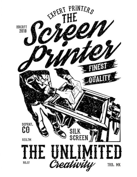 The screen printer | Premium Vector #Freepik #vector #screen-printing #printing-printer #printer #silk-screen Silk Screen Printing Design, Screen Printing Illustration, Printer Logo, Screen Printing Inspiration, Silk Screen Art, Screen Printing Business, Screen Printing Logo, Diy Screen, T-shirt Design Illustration