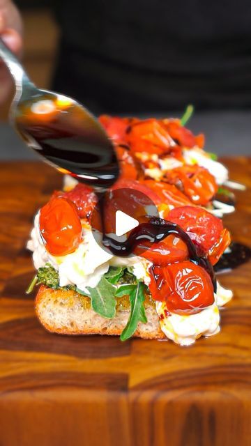 Matthew Murphy on Instagram: "Tomato Confit

This is my favorite way to extend the shelf life of some tomatoes that are looking kinda rough and wrinkly.

Recipe:
Cherry Tomatoes (whatever you have on hand)
Olive Oil - I use @getgraza 
Garlic Cloves
Salt

Take your struggling tomatoes and toss them into the smallest pan that allows them to sit in an even layer. Pour in enough olive oil to cover half way*, add an optional big pinch of salt,  then cook in an oven at 300 degrees until they’ve lost a decent amount of their water content and are fully cooked, stirring occasionally. 

Store them in a jar submerged in their oil.

*Some people prefer to cover them completely but I like a little bit of that browning (also filling the pan all the way uses SO much olive oil and I ain’t about that).

P Veggie Italian Recipes, Food Pearls, Recipe Cherry Tomatoes, Tomato Side Dishes, Tomato Confit, Tomato Dishes, Cherry Tomato Sauce, Tomato Salad Recipes, Veg Dishes