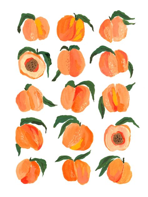 Peach Paint, Peach Art, Artfully Walls, Oil Pastel Art, Fruit Art, Pastel Art, Pottery Painting, Photo Canvas, Oil Pastel