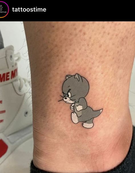 Tom Tattoo, 16 Tattoo, Tom Cat, Mommy Tattoos, Cartoon Character Tattoos, Matching Couple Tattoos, Greek Tattoos, Cute Tiny Tattoos, Badass Tattoos