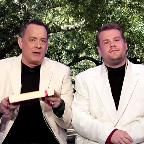 That Time Tom Hanks Re-Created Every Tom Hanks Movie in Under 8 Minutes Truman Hanks, The Very First Night, Tom Hanks Movies, Rita Wilson, Movie Funny, James Corden, The Late Late Show, Comedy Quotes, Rick Ross