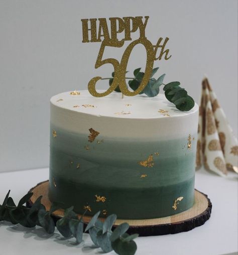 Happy 80th Birthday Cakes For Men, Cake Designs For 80th Birthday Man, Green Cake Design For Men, Green Cake Ideas Simple For Men, 34th Birthday Cake For Him, Simple Men Cake, 80th Birthday Cake Man, Green Cake For Men, Cake For 50th Birthday Men