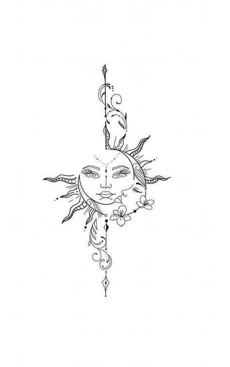 Sun And Moon Spine Tattoo, Spine Tattoos For Women, Hummingbird Tattoo, Spine Tattoo, Spine Tattoos, Dream Tattoos, Elegant Tattoos, Sun And Moon, Tattoo Idea