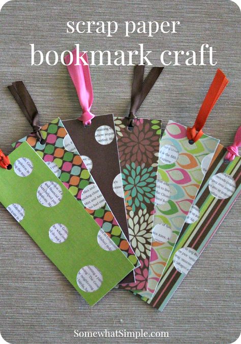 scrap paper bookmark craft - great summer reading project idea! Scrapbook Paper Projects, Bookmark Making, Bookmark Diy, Book Swap, Bookmark Craft, Paper Bookmarks, Family Reading, Diy Bookmarks, Book Marks