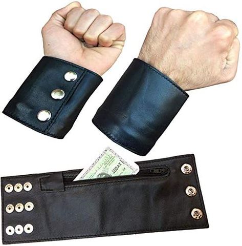 Leather Wrist Wallet With Zip Pocket For Keys Or Money Cards : Amazon.co.uk: Sports & Outdoors Tatted Men, Diy Leather Bag, Wrist Wallet, Money Cards, Leather Projects, Leather Diy, Heeled Mules, Mule Shoe, Fashion Bags