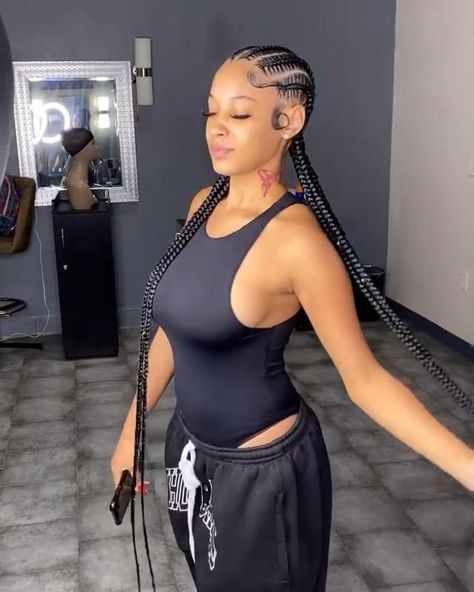 Cabello Afro Natural, Cornrows Braids For Black Women, Big Box Braids Hairstyles, Feed In Braids Hairstyles, African Hair Braiding Styles, Box Braids Hairstyles For Black Women, Cute Braided Hairstyles, Braided Cornrow Hairstyles, Hair Braid Videos