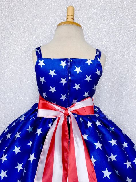 American Flag 4th of July Knee Length Gown Red White Blue Birthday Party Holiday Summer Spring Junior Toddler Pageant Photoshoot 2 4 6 8 10 - Etsy Recital Photoshoot, Independence Day Dress, Toddler Pageant, 4th Of July Dresses, Blue American Flag, Toddler Photoshoot, Blue Birthday Parties, Flag Dress, Patriotic Dresses