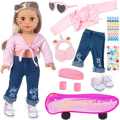 Stuff Toys, Baby Doll Bed, Skateboard Clothes, Sports Headband, Sport Clothes, Princess Toys, Clothes Jeans, Clothing Outfits, Baby Doll Clothes