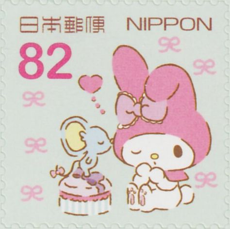 Stamp: My Melody and Mouse (Sanrio Characters) (Japan(Greetings: Sanrio Characters 2015) Mi:JP 7359,Sn:JP 3894g,Yt:JP 7129,WAD:JP 246.15,Sak:JP G106g Japanese Stamp, Postage Stamp Art, Letter Stamps, Phone Stickers, Post Stamp, Sanrio Characters, Room Posters, Phone Themes, My Melody