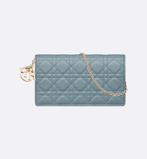 Lady Dior Pouch Cloud Blue Cannage Lambskin | DIOR Lady Dior Pouch, Dior Pouch, Christian Dior Couture, Dior Couture, The Lady, The Pouch, Lady Dior, Accessories Unique, Chain Strap