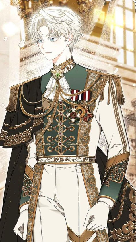 Prince Anime Royal, Prince Outfit Design, King Outfits Royal, Fantasy Prince Outfit, Male Fantasy Clothing, Royalty Clothing, Vestidos Anime, Prince Clothes, King Outfit