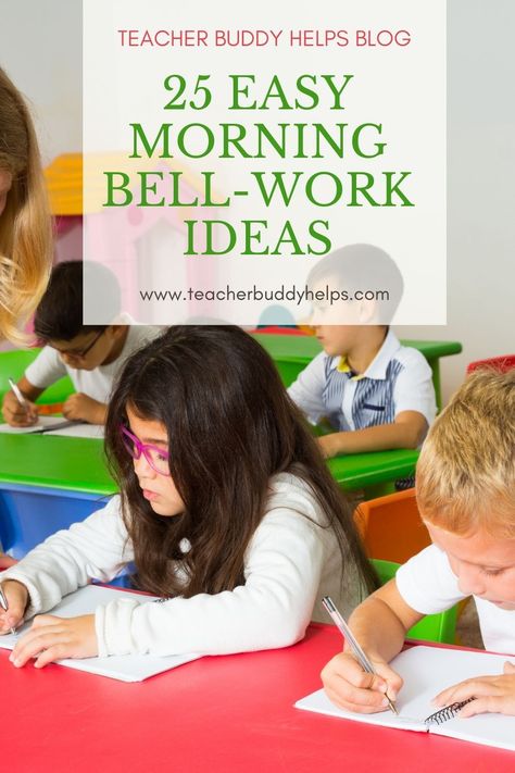 Are you searching for morning bell-work ideas? Here are 25 that are simple to incorporate at various grade-levels. Your Teacher Buddy gives examples of each one. Save to read later! Bellwork Ideas Elementary, Bell Work Ideas, Bell Ringers For Elementary, Math Bell Ringers, Tips For Teachers, Bell Work, Classroom Routines, Teachers Pay Teachers Seller, Student Achievement