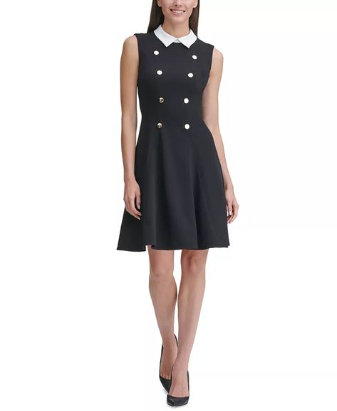 Macys Women, Tommy Hilfiger Dress, Embellished Gown, Sleeveless Shift Dress, Shift Dress Black, Review Dresses, Contrast Collar, A Line Gown, Tommy Hilfiger Women