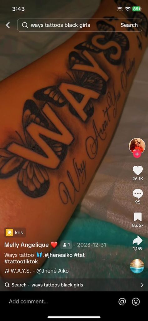 W.a.y.s Tattoo, Tattoo Jhene Aiko, Ways Tattoo Jhene Aiko, W A Y S Tattoo, Ways Tattoo, Cute Hand Tattoos, Tasteful Tattoos, Jhene Aiko, Dope Tattoos