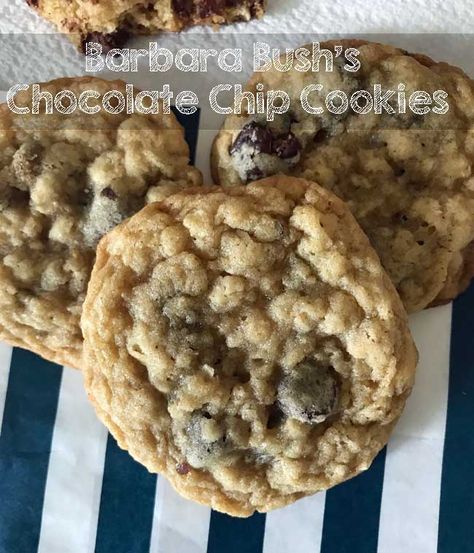 Crispy Oatmeal Cookies, Barbara Bush, Oatmeal Chocolate Chip, Oatmeal Chocolate, Oatmeal Chocolate Chip Cookies, Chocolate Chip Oatmeal, Quick Cooking, Pastry Chef, Homemade Chocolate