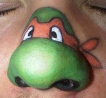 Ninja Turtle Face Paint, Bad Face Tattoos, Tattoos Turtle, Ninja Turtle Tattoos, Tattoos Gone Wrong, Unusual Tattoo, Tattoo Fails, Turtle Tattoo, Weird Tattoos