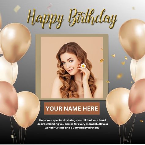 Happy Birthday Greeting Frame With Custom Photo and Name. Wish Birthday Greeting With Custom Card With Your Friends Name and Photo. Make Online Birthday Greeting Whatsapp Status or Story. Square Photo Frame With Balloon and Gift With Simple Quote. Golden Happy Birthday Card With Custom Fame and Name. Free Online Happy Birthday Cards. The post Happy Birthday Greeting Frame With Custom Photo and Name appeared first on MyNameArts. Happy Birthday With Name And Photo, Happy Birthday Wishes Frame, Birthday Wishes With Name And Photo, Happy Birthday With Photo, Happy Birthday Wishes With Photo, Happy Birthday With Name, Golden Happy Birthday, Birthday Wishes With Photo, Happy Birthday Wishes For A Friend