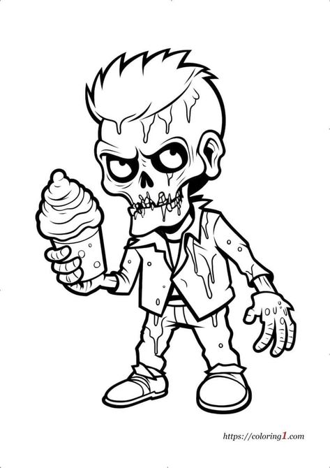 You can find here free printable coloring page of Zombie Ice Cream. Coloring pages of ice cream in excellent quality. Zombie Ice Cream, Zombie Coloring Pages, Ice Cream Coloring, Ice Cream Coloring Pages, Free Coloring Sheets, Zombie Halloween, Coloring Book Art, Free Printable Coloring, Free Printable Coloring Pages