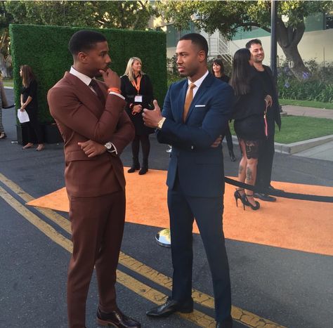 Michael and Terrance Terrence J, Michael Bakari Jordan, Michael B Jordan, Black Actors, Cool Outfits For Men, Instagram Analytics, Master Plan, Black Culture, Suit And Tie