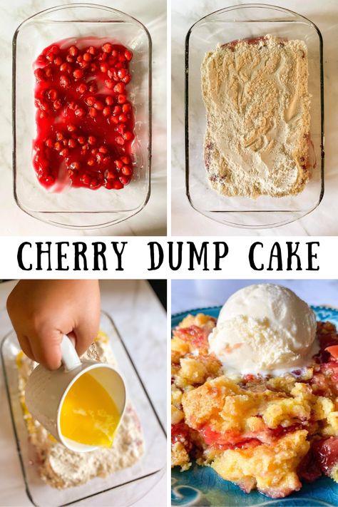 Discover the easiest and most delicious cherry dump cake recipe! With just a few ingredients and minimal effort, you can create a gooey, crispy-topped dessert perfect for any occasion. French Vanilla Dump Cake, Cherry Dump Cake Recipe, Easy Dump Cake Recipe, Cherry Dump Cake, Peach Dump Cake, Easiest Dessert, Carrot Bread, Dump Cake Recipe, Dump Cakes