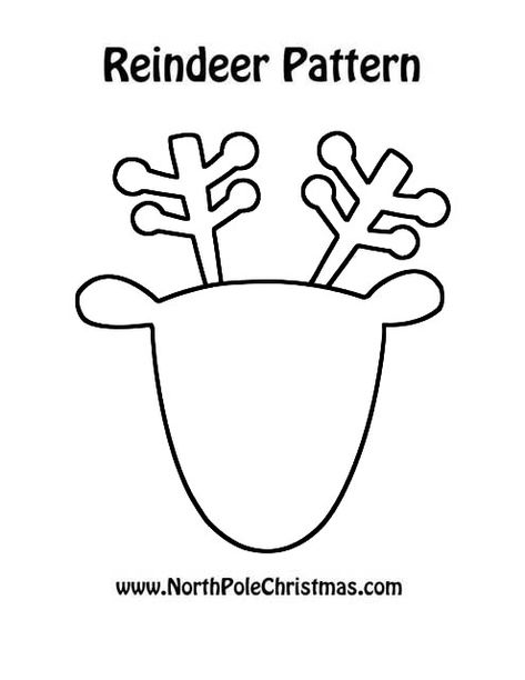 Christmas Reindeer Template - NorthPoleChristmas.com Reindeer Template, Reindeer Drawing, Bee Valentine, Reindeer Lights, Craft Stencils, Christmas Cutouts, A Coloring Page, Christmas Reindeer Decorations, Valentine Craft