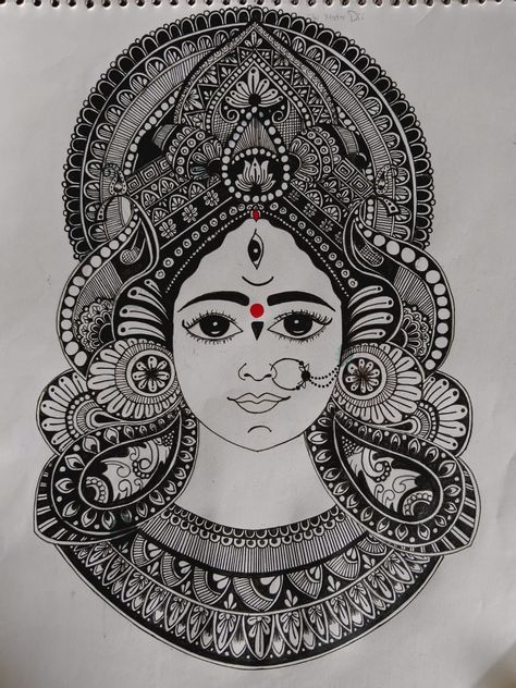 Mata Rani Mandala Art, Durga Painting, Easy Drawings For Beginners, Mata Rani, Drawing For Beginners, Art Drawings Sketches Creative, Art Drawings Sketches, Mandala Art, Drawing Sketches