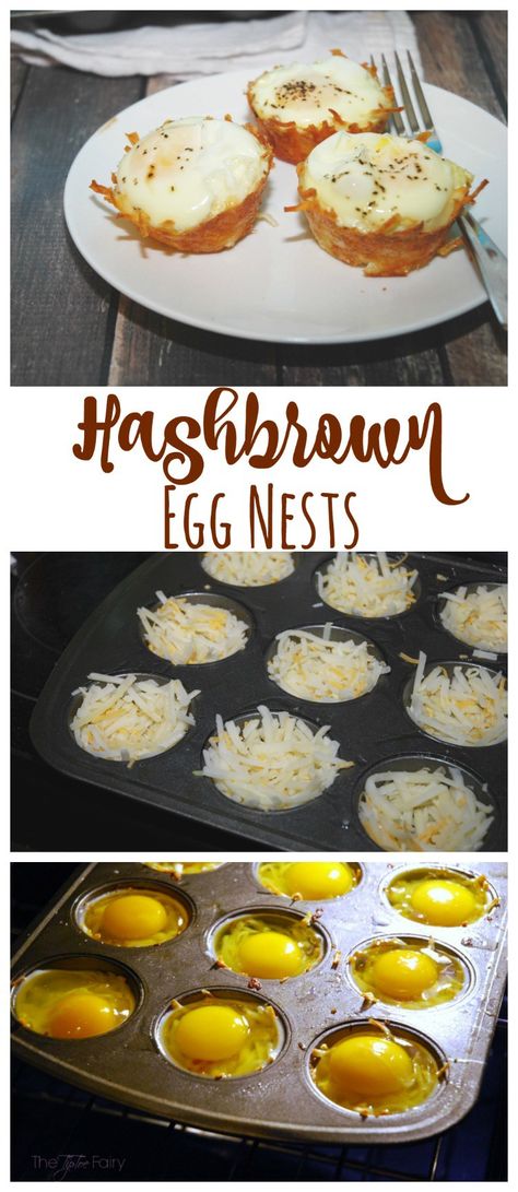 Hashbrown Egg Nests - an easy #breakfast w/ #SundaySupper #food #foodporn Heart Breakfast, Brown Egg, Brunch Eggs, Egg Nest, Hashbrown Recipes, Hash Brown, Easy Brunch, Muffin Tins, Breakfast Bake