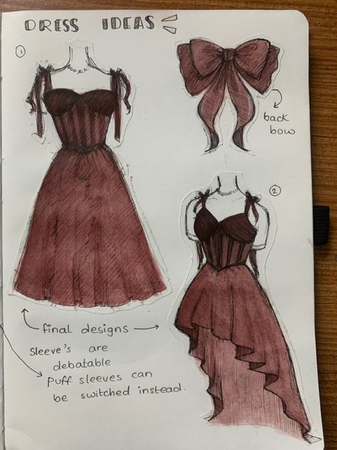 How To Draw Folds In Dresses, Dress Design Patterns Drawing, Drawn Dresses Sketches, Sewing Sketches Drawings, Mini Dress Design Sketches, Dress Art Drawing Sketches, Dress Fashion Design Sketch, Short Dress Drawing Sketches, Simple Dress Drawing Ideas