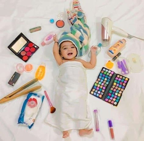 Baby Themed Photoshoot Ideas, Baby Makeup Photo Shoot, Baby Photoshoot Ideas 9 Months, 7month Photoshoot Ideas, Creative Baby Photoshoot Ideas, 9months Baby Photoshoot, Months Baby Photoshoot Ideas, 9 Months In 9 Months Out Pictures, Baby Monthly Photo Ideas Creative