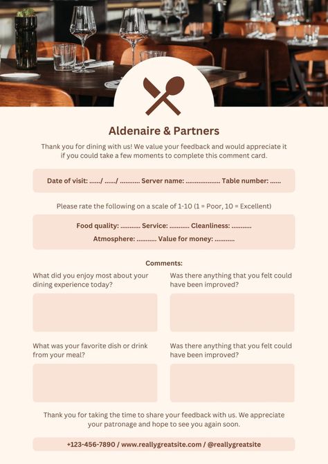 Beige Minimalist Restaurant Survey Form - Templates by Canva Restaurant Survey Form, Restaurant Feedback Form, Survey Form Design, Feedback Form Templates, Minimalist Restaurant, Restaurant Plan, Survey Form, Photoshop Course, Beige Minimalist