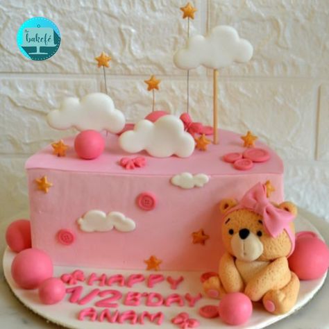 6 month cake | Half birthday cake | Teddy Bear Cake | Birthday cake for girl | Customized Cakes in Gurgaon Cake For 6 Month Baby Girl, 6 Months Birthday Cake For Girl, 6 Month Birthday Cake, Bday Cakes For Girls, 6 Month Birthday, Teddy Cake, Monthly Ideas, Birthday Cake Roses, Teddy Cakes