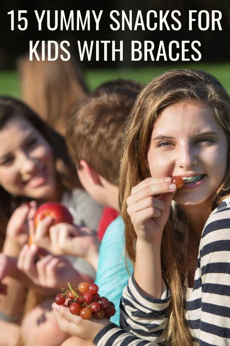 If you're looking for the best snacks for kids with braces, you'll love these ideas and your kid will love them too. Braces Friendly Snacks, Snacks For Braces, Fun Movie Snacks, Braces Friendly Recipes, Braces Food, Campfire Snacks, Kids Braces, Sack Lunch, Homemade Comfort Food