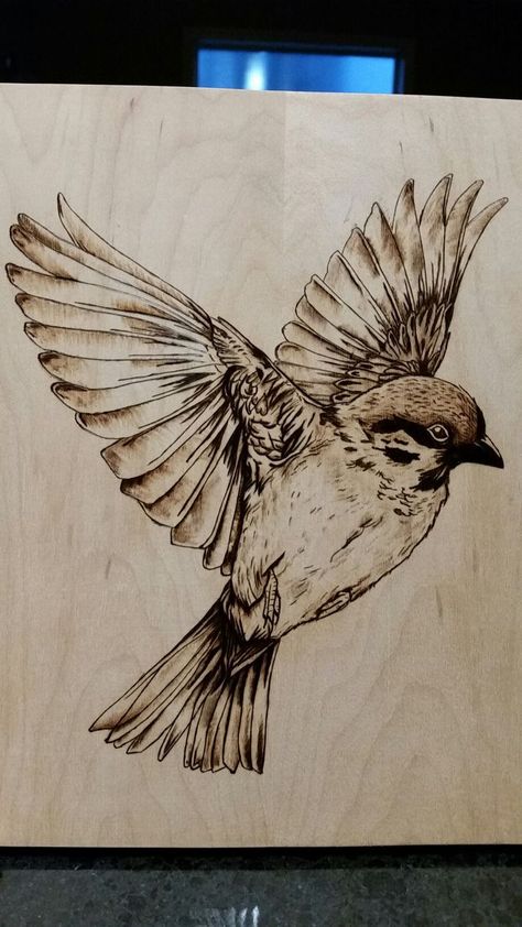 Wood burning Pyrography bird in flight | Wood burning art, Wood burning ... Wood Burning Animals Wildlife, Bird Wood Burning, Wood Burning Birds, Pyrography Birds, Wood Burning Art Patterns, Wood Burning Ideas Patterns, Drawings On Wood, Wood Pyrography, Wood Burning Ideas