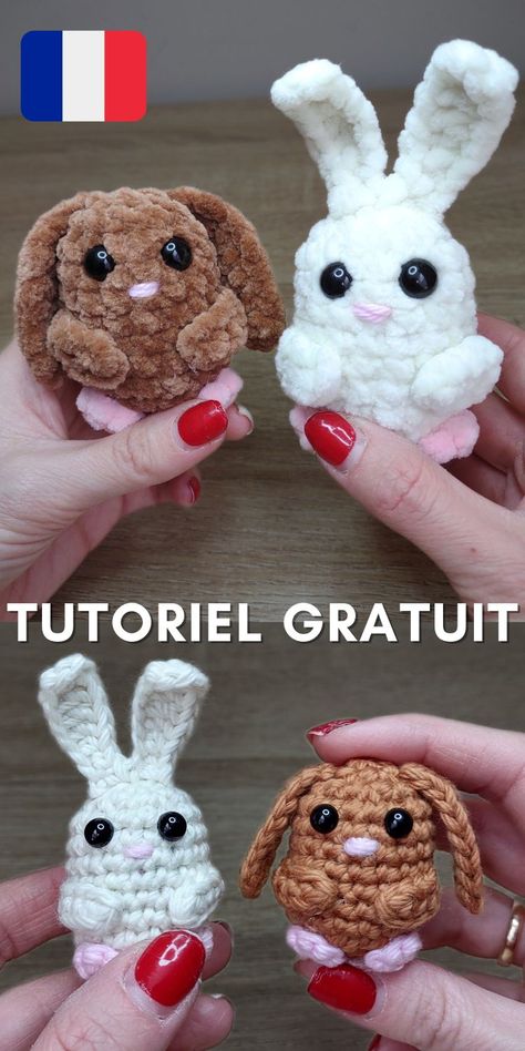 Lapin au crochet | Patron Gratuit | Tutoriel de crochet | Printemps | Paques | Lapin Amigurumi | Francais Plushies Pattern, Diy Crochet Animals, Crochet Applique Patterns Free, Crochet Plushies, Baby Crochet Patterns Free, Easy Crochet Patterns Free, Crochet Baby Toys, Crochet Animals Free Patterns, Easter Crochet