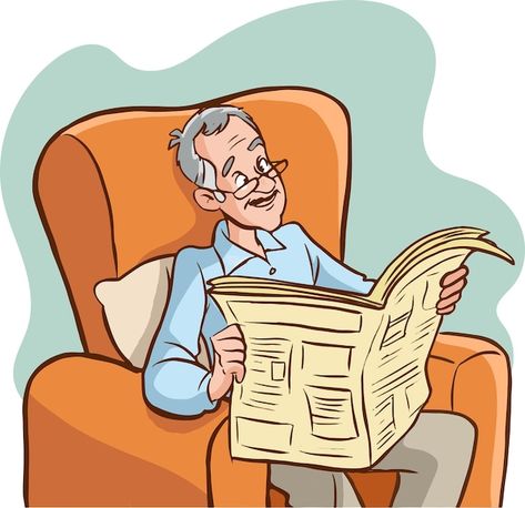 Newspaper Clipart, Man Reading Newspaper, Newspaper Cartoons, Illustration Traditional, Man Reading, English Learning Books, Reading Newspaper, Learning Books, Final Exam