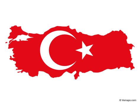 Flag Map of Turkey | Free Vector Maps Flag Of Turkey, Turkey Map, Turkey Drawing, Turkey Flag, Turkish Flag, Dog Club, Flag Tattoo, City Silhouette, Stone Arch