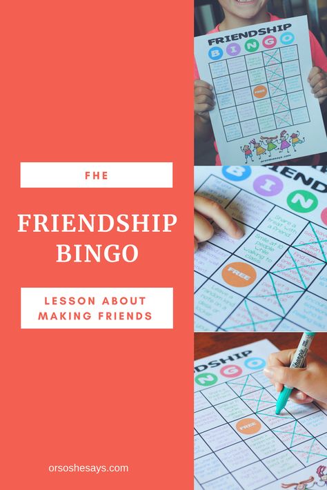 Friendship Bingo, Family Bingo Night, Family Night Activities, Friendship Lessons, Family Home Evening Lessons, Friendship Activities, Activity Day Girls, American Heritage Girls, On Friendship