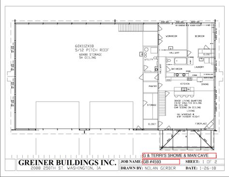 Rv Barn With Living Quarters, Pole Barn Garage With Living Quarters, Pole Barn Living Quarters, Barn Apartment Plans, Pole Barn With Living Quarters, Pole Building Garage, Pole Barn Shop, Rv Barn, Shop With Living Quarters