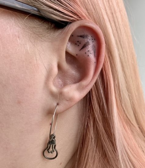 Stick And Poke Ear Tattoo, Ear Stick And Poke, Tattoo Ear, Stick And Poke Tattoo, Stick N Poke Tattoo, Poke Tattoo, Stick And Poke, Ear Tattoo, Leeds