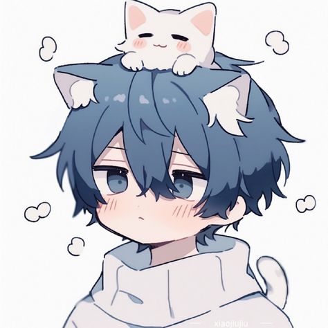 Anime Cat Boy, Chibi Boy, Chibi Cat, Animation Art Character Design, Cute Anime Chibi, Dessin Adorable, Anime Cat, Cute Easy Drawings, Cute Profile Pictures