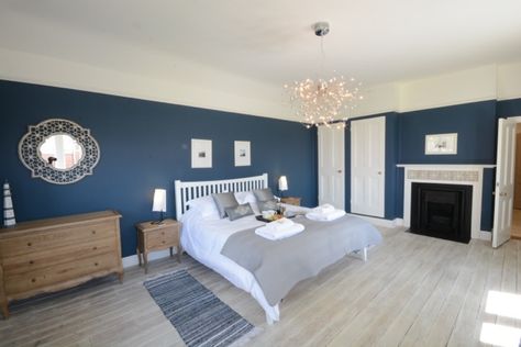 Stiffkey Blue master bedroom Teal Blue Bedroom, Navy Bedroom, Blue Bedroom Walls, Navy Blue Bedrooms, Blue Bedroom Design, Big Pillow, Diy Bedroom Decor Ideas, Stiffkey Blue, Blue Bedroom Decor