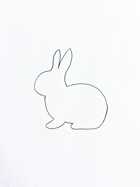 Bunny Silhouette Tattoo, Bunny Tattoo Outline, Bunny Outline Drawing, Bunny Line Art, Tattoos Outline, Rabbit Template, Photo Outline, Bunny Outline, Outline Pictures